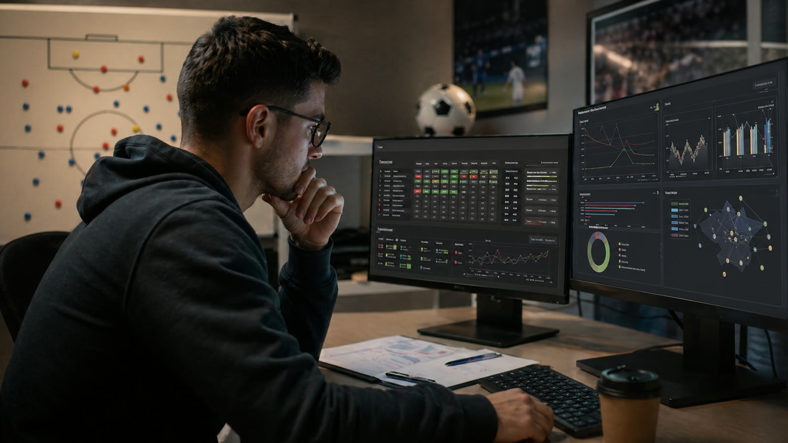 Analyst prüft die Datenqualität von Scouting-Kennzahlen