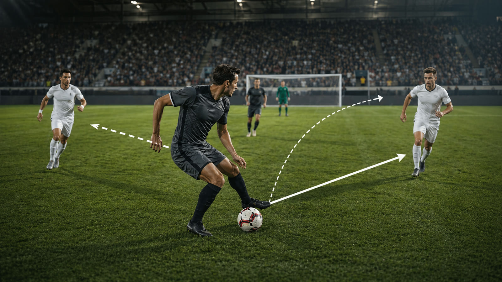 Spielsituation wird mit Analysemarkierungen für Scouting bewertet